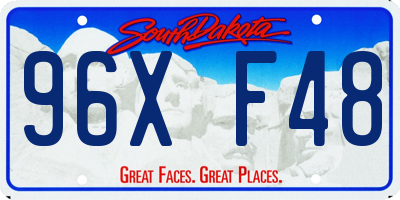 SD license plate 96XF48