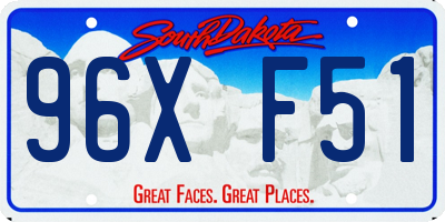 SD license plate 96XF51
