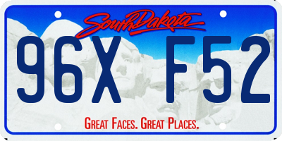 SD license plate 96XF52