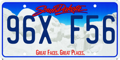 SD license plate 96XF56