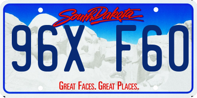 SD license plate 96XF60