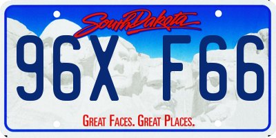 SD license plate 96XF66
