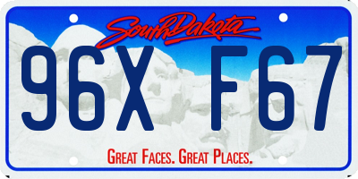 SD license plate 96XF67