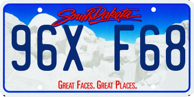 SD license plate 96XF68