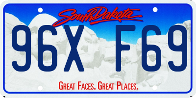 SD license plate 96XF69