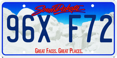 SD license plate 96XF72