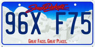 SD license plate 96XF75