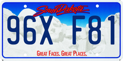 SD license plate 96XF81