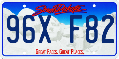 SD license plate 96XF82