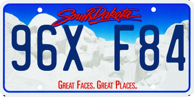 SD license plate 96XF84