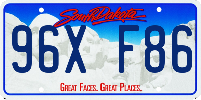 SD license plate 96XF86