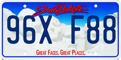 SD license plate 96XF88