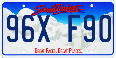 SD license plate 96XF90