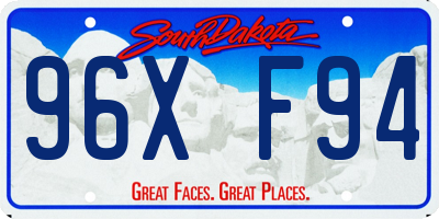 SD license plate 96XF94