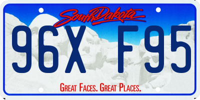 SD license plate 96XF95