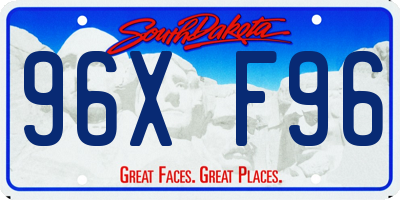 SD license plate 96XF96