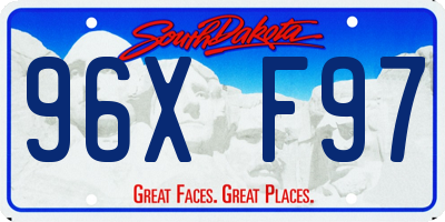 SD license plate 96XF97