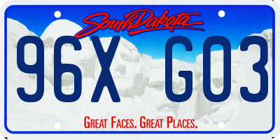 SD license plate 96XG03