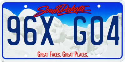 SD license plate 96XG04