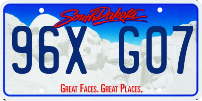 SD license plate 96XG07