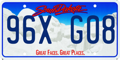 SD license plate 96XG08