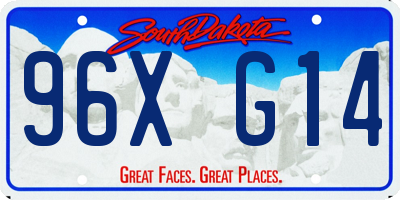 SD license plate 96XG14