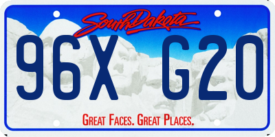 SD license plate 96XG20
