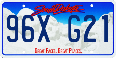 SD license plate 96XG21