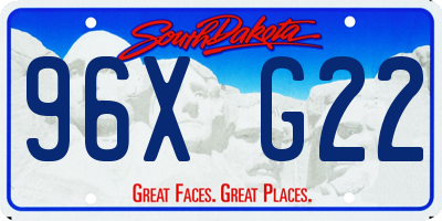 SD license plate 96XG22
