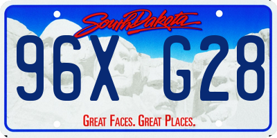 SD license plate 96XG28
