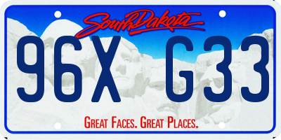 SD license plate 96XG33