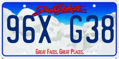 SD license plate 96XG38