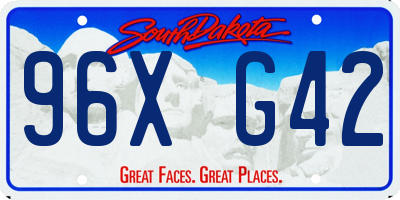 SD license plate 96XG42