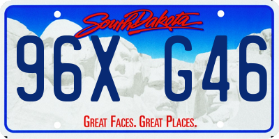 SD license plate 96XG46