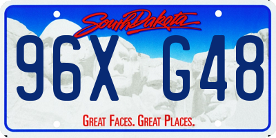 SD license plate 96XG48