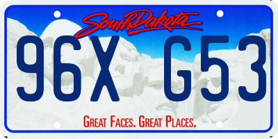 SD license plate 96XG53
