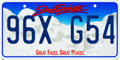 SD license plate 96XG54