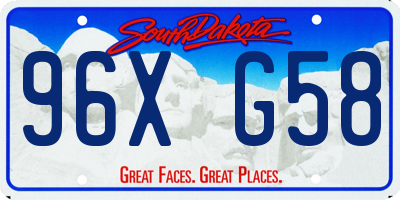 SD license plate 96XG58