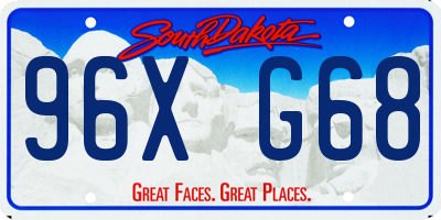 SD license plate 96XG68