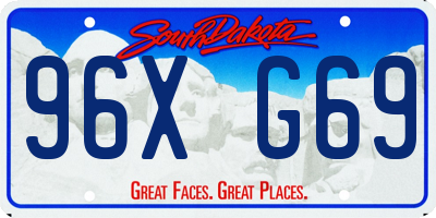 SD license plate 96XG69