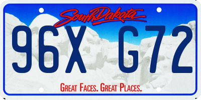 SD license plate 96XG72