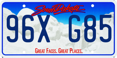 SD license plate 96XG85