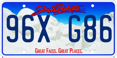 SD license plate 96XG86
