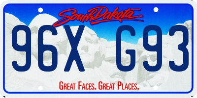 SD license plate 96XG93