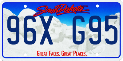 SD license plate 96XG95
