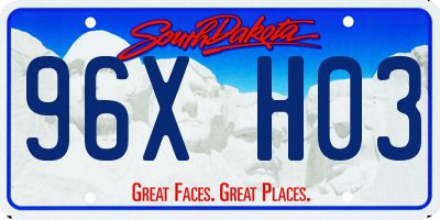 SD license plate 96XH03