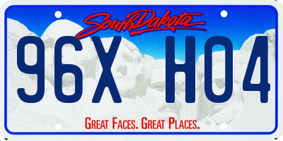 SD license plate 96XH04
