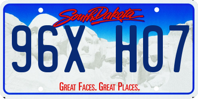 SD license plate 96XH07