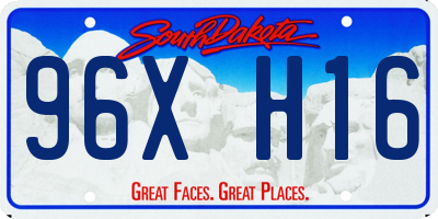 SD license plate 96XH16