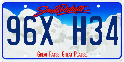 SD license plate 96XH34